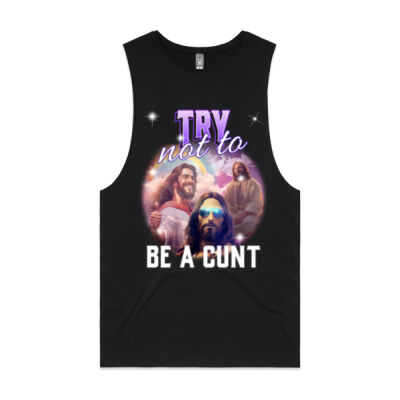 Try not to be a Cunt Jesus Mens Tank Thumbnail